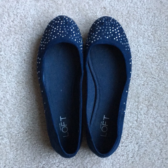 LOFT Shoes - LOFT Navy flats with jewels